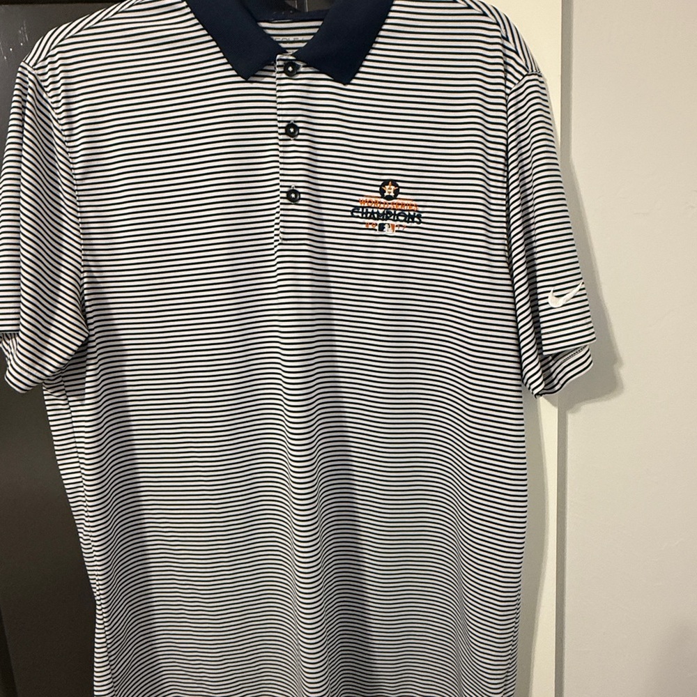 Nike Black and White Polo Shirt Striped Design